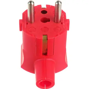 Ficha schuko macho 90º 250VAC 16A - Vermelho