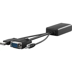 Conversor VGA macho ➝ HDMI fêmea - áudio e alimentação/USB