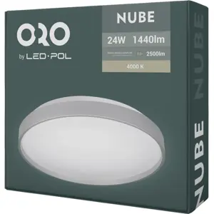 Plafon LED 230VAC 24W 1440lm 4000K Ø327x65mm - Prateado