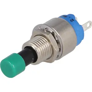 Botão interruptor de pressão monoestável OFF-(ON) 125VAC 1.0A - APEM 9633NAB + U903