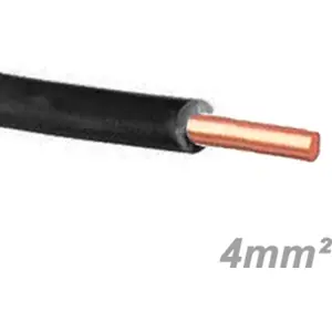 Fio elétrico unifilar H07V-U 4mm² - preto [rolo 100m]