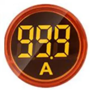 Sinalizador LED amperímetro 0-100A (20-380V~) - Ø22mm - amarelo