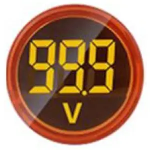 Sinalizador LED voltímetro AC (50-500V~) - Ø22mm - amarelo