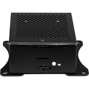 Caixa para Raspberry Pi 5 em alumínio c/ ventoinha e montagem em VESA75 - Preto