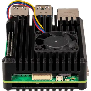 Caixa em alumínio resistente c/ ventoinha para Raspberry Pi 5