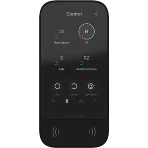 Teclado sem fios com ecrã tátil e leitor RFID para controlar um sistema Ajax - preto