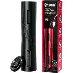 Sacacorchos Negro Eléctrico recargable 15W