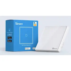 Interruptor (1 Gang) T2 Smart WiFi+RF touch em vidro de encastrar - Branco Neve
