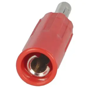Ficha banana macho 4mm 16A - vermelha - Deltron 583-0500