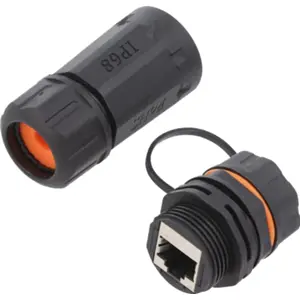Ficha RJ45 Cat6a blindada estanque con tapa - IP68
