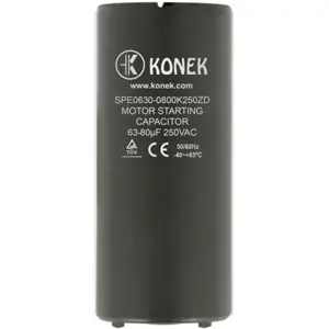 Condensador para motor 63-80uF 250V Ø40x70mm - con terminales 6.3mm