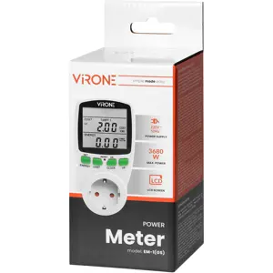 Medidor de consumo de energia de 2 tarifas (bi-horário) 230VAC 16A 3680W