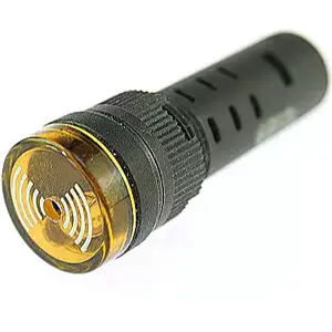 Sinalizador luminoso intermitente com buzzer Ø16mm - Amarelo - 24V