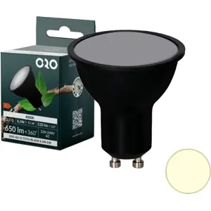 Lámpara LED GU10 230V 6.5W 4000K (blanco neutro) 520lm - Negro