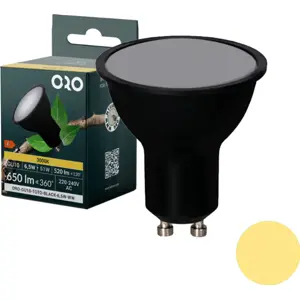 Lámpara LED GU10 230V 6.5W 3000K (blanco cálido) 520lm - Negro