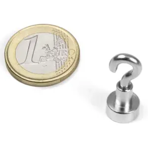 Íman Neodymium (NdFeB) redondo com gancho N38 Ø10mm