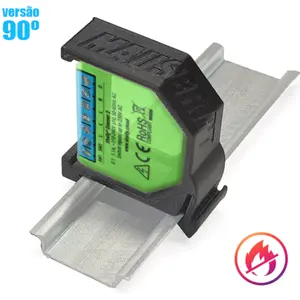 Suporte de calha DIN para Shelly RGBW2 / Dimmer 2 [Flame Retardant] - Preto - 90º