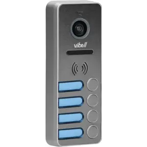 Videoporteiro com ecrã 7'' SD+ DVR p/ 4 apartamentos - preto