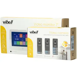 Videoporteiro com ecrã 7'' SD+ DVR p/ 4 apartamentos - preto