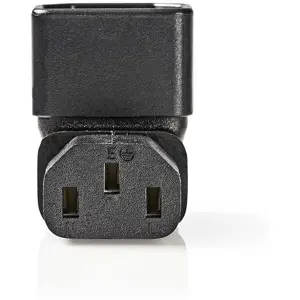 Adaptador IEC C14 macho - IEC C13 fêmea - 90º frontal