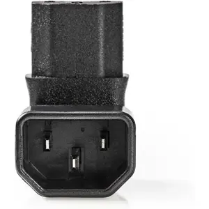 Adaptador IEC C14 macho - IEC C13 fêmea - 90º frontal