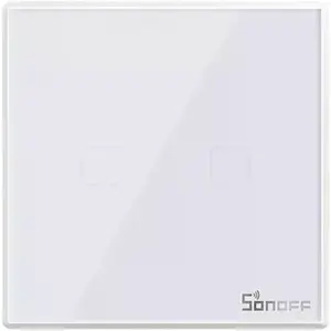 Interruptor (2 Gang) T2 Smart WiFi+RF touch em vidro de encastrar - Branco Neve