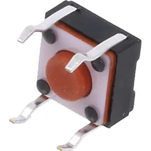 Botão miniatura invertido 6.6x6.6(3.7)mm SPST-NO 12VDC 50mA THT 1.57N