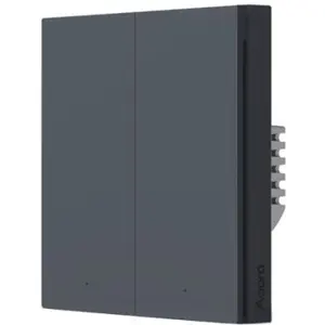 Interruptor duplo (2 Gang) Smart Zigbee de encastrar H1 (sem Neutro) - Cinzento