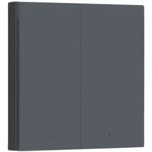 Interruptor duplo (2 Gang) Smart Zigbee de encastrar H1 (sem Neutro) - Cinzento