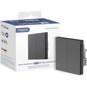 Interruptor doble (2 Gang) Smart Zigbee de empotrar H1 (con neutro) - Gris