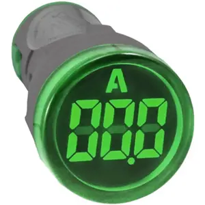 Señalizador LED amperímetro 0-100A (20-380V~) - Ø22mm - verde