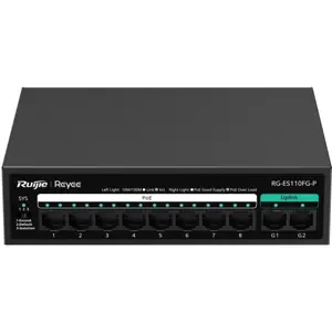 Switch 10P (8 PoE 10/100Mbps + 2 Uplink Gigabit) - caja metálica