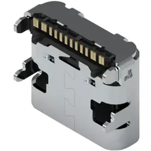 Ficha (p/ PCB) USB-C 2.0 12 pinos SMT horizontal