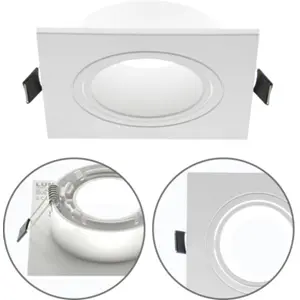 Aro orientável com mola para lâmpadas GU10/MR16 - branco em Policarbonato - 93x93x29mm
