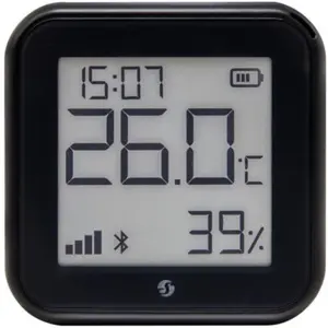 Monitorizador ambiental de temperatura e humidade com WiFi e display E-ink - Preto fosco