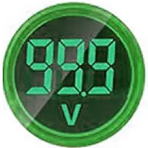 Sinalizador LED voltímetro AC (50-500V~) - Ø22mm - verde