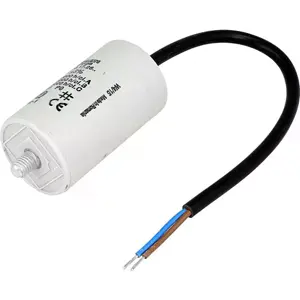 Condensador para motor 5.0uF 450V Ø28x55mm - c/ cabo 250mm