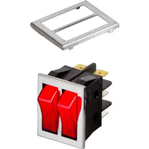 Moldura Inox para interruptores basculantes duplos (11.410)