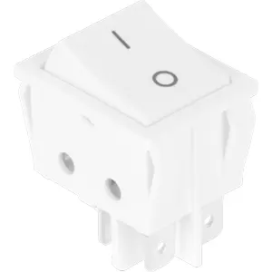 Interruptor basculante 2 posições estáveis - ON-OFF - 250VAC 15A (4 pinos) - Branco
