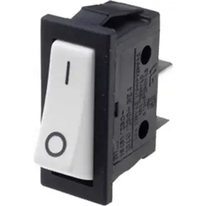 Interruptor basculante 2 posições estáveis - ON-OFF - 250VAC 16A - Tecla branca 0-I