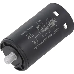 Condensador para motor  40uF 250V Ø36.5x68.5mm - c/ terminais 6.3mm e parafuso M8