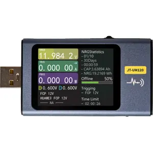 Medidor digital de parâmetros USB avançado (USB-A / USB-C / Micro-USB)