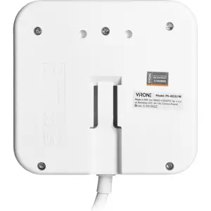 Bloco de tomadas quadrado 3x2P+E (Schuko) com carregador USB, 2xUSB-A - 1.4m
