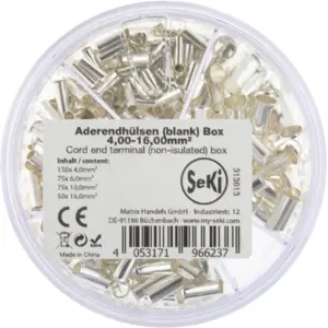 Sortido de 350 ponteiras não isoladas (4..16mm²)