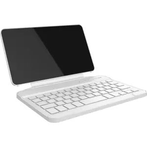 Teclado Bluetooth + suporte Flip Pad para caixa de Raspberry Pi 4 Model B e Touchscreen - Branco