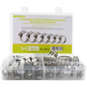 Conjunto de 60 abraçadeiras metálicas de parafuso para mangueira Ø6-44mm