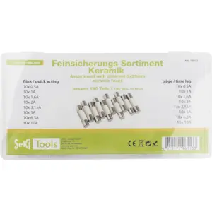 Sortido de 160 fusíveis cerâmicos 5x20mm