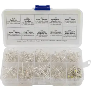 Surtido de 400 LEDs 3mm transparente (varios colores)