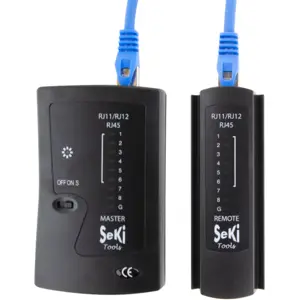 Testador de cabos RJ45 e RJ11/RJ12