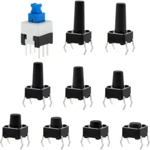 Sortido de 180 botões miniatura para PCB (10 tipos)